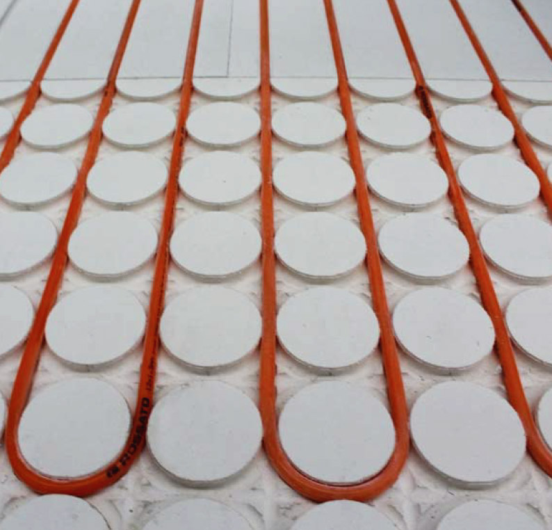 impianto radiante a soffitto fraccaro, serpentine radianti